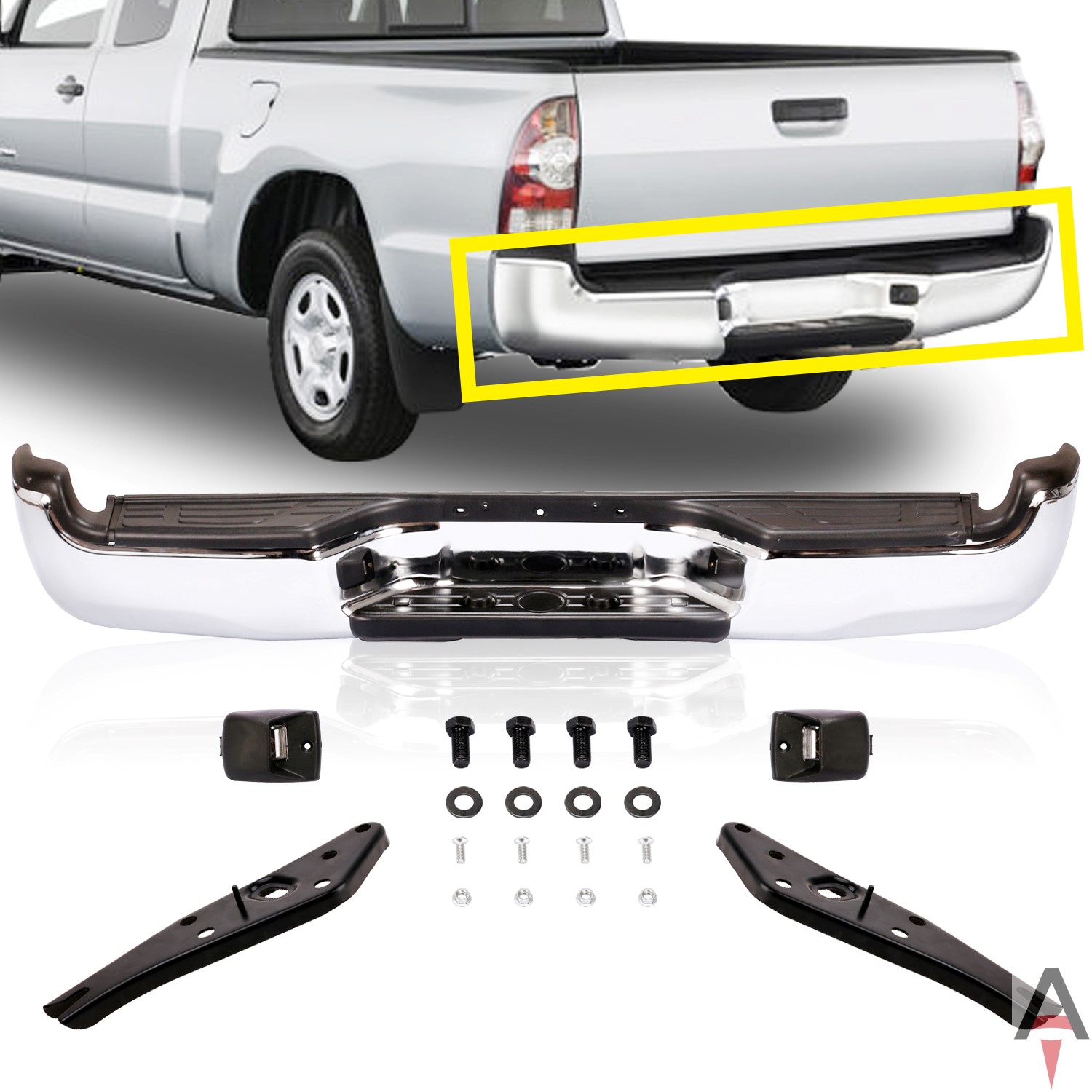 Steel Chrome Rear Bumper Assembly For 0514 Toyota Pickup Fit